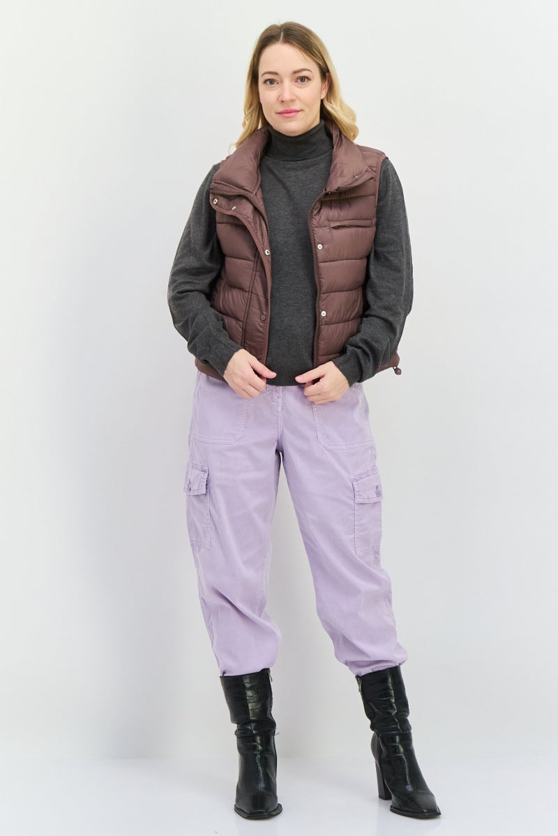 Bearpaw Women Quilted Vest Jacket, Dark Plum - Image 2